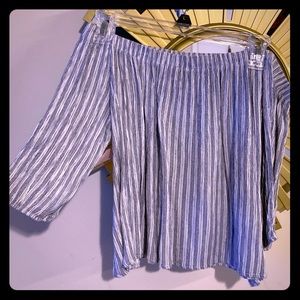 Off the shoulder striped top
